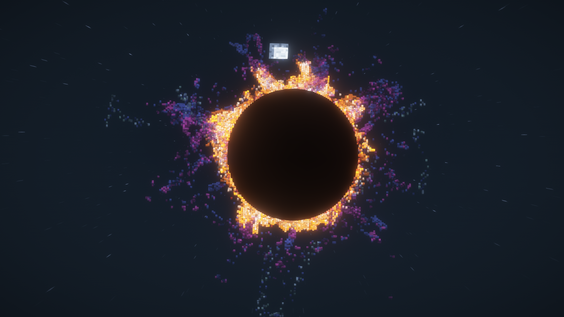 Minecraft build of an eclipse